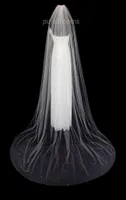 new Sell 3M Rhinestones cut Edge Cathedral White Ivory Wedding Veil Bridal Veils With Comb 1T2017089