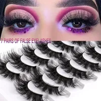 Curled Thick False Eyelashes Naturally Soft & Vivid Hand Made Reusable Multilayer 3D Mink Fake Lashes Extensions Messy Crisscross Strip Eyelashes