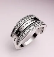 Anello di ribaltamento WolesMart per Pandora 925 Sterling Silver con diamanti CZ Glamour Ladies Ring di alta qualità con 4423107 originale 4423107
