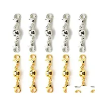 Clasps Hooks Sier/Gold Plated 6mm/8mm Powerf Magnet Magnet Necklace Lobster Clasps Ball For Jewelry Diy C3 Drop Delivery Finding Dhnkb