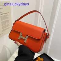 Designer Herme bags online outlet 2022 New Leather Fargo Women's Bag One shoulder cross body small square Underarm Solid color com