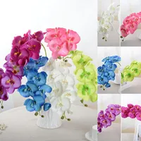 Decorative Flowers Artificial Butterfly Orchid Bouquet Silk Fake Plants For Home Wedding Decoration DIY Party Festival String