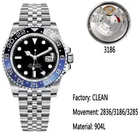 8 Typów Czyste zegarki fabryczne Czarny niebieski ramka ceramiczna mechaniczna 40 mm 904L męska luksusowa zegarek 126715 Cal Eta3186 Sapphire Wodoodporne świetliste