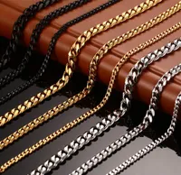 Fashion Stainless Steel Necklace Jewelry Men Women Necklaces 18k Gold Titanium Cuban Link Chains Man Luxury Chains Necklaces2021642