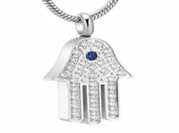 IJD10069 Inlay Crystal Hand of God Stainess Steel Memorial Necklace For Ashes Engraving Keepsake Cremation Jewelry6456801