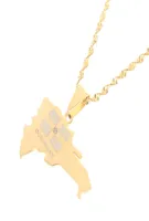 The Dominican Republic Map Pendant Necklace for Women Gold Color Jewelry4986645