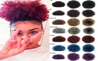 style Afro puff Short Ponytail Kinky Curly Buns cheap hair Chignon hairpiece clip in Bun for black women6823384