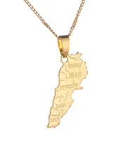 Lebanon Map Pendant Necklaces Gold Color Jewelry Liban Maps of Lebanese Patriotic Trendy Jewelry Gifts8345177