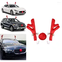 Interior Decorations Christmas Car Reindeer Antlers And Red Nose Decoration Kit Vehicle Clothing Set