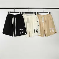 Men's Shorts Summer Double Thread Rich Fg Letter Embroidered Loose Sweatpants Men's and Women's Casual Breasted Five Point