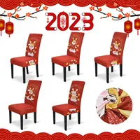 Chair Covers 2023 1pc Year Cover For El Banquet Dining Room Non-slip RabbiRed Slipcovers Elastic Christmas