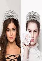 Luxury Bridal Crown Cheap but High Quality Sparkle Beaded Crystals Roayal Wedding Crowns Crystal Veil Headband Hair Accessories Pa6055069