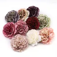 Decorative Flowers 30 50pcs 8cm Large Peony Artificial Silk Flower Head For Wedding Party Decoration Diy Scrapbooking Christmas Items Fake