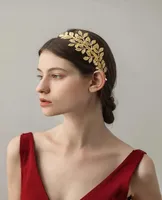 2021 Grecka bogini włosów winorośl Tiara Bridal Olive Crown Baroque Headband Gold Leaf Branch Headpiece Fairy Wedding Jewelry Accessorie1176968