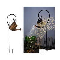 Solar Garden Lights Watering Can Solar Lamp Garden Landscape Path 36Led String Lights Stake For Yard Lawn Art Outdoor Home Decoratio Dhlzq