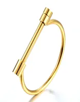 Fashion Horseshoe Screw Cuff Bracelet Gold Color Stainless Steel Bracelets Bangles For Women Love Bracelet Whole3146182