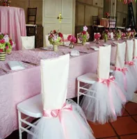 Faja de silla para bodas Satin Tul Flower Labera Delicadas decoraciones de boda Cubiertas de sillas Saces Maxi Accesorios de boda 8307052
