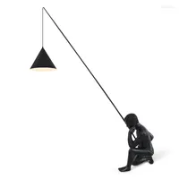 Floor Lamps Postmodern Minimalist Model Room Living Lamp Decoration Lobby Fisherman Fishing Study El Designer