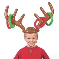 Decorazioni natalizie gioco gonfiabile santa santa renna di cappello antler hat anello lanciano bambini regalo per esterni giocattoli gonfiati