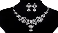 2022 Fashion Crystal Adjustable Bridal Jewelry Sets Wedding Rhinestone Necklace Earrings Jewelry Set Cheap Wedding Accessories4565989