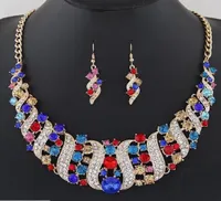 Crystal Bridal Jewelry Sets Hochzeitsfeiern Kost￼m Accessoire Indische Halskette Ohrringe Set f￼r die Braut Wundersch￶ne Sprache Sets Women1085211