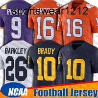 10 Tom Brady 26 Saquon Barkley 16 Trevor Lawrence Jersey Michigan Wolverines College Penn State 9 Joe Burrow Jerseys 13 Tua Tagovailo 97