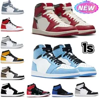Jumpman 1 High Og 1s Mens Basketball Shoes Sneaker Chicago Lost and Found Patent Bred University Blue Light Smoke Grey Mark Mocha Men Women Trainers Sport Sneakers