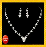 Stock 2022 Geweldige ontwerper Peals Crystals Bridal Jewelry Crowns Tiaras Headpieces Wedding Bridal Set Sets Party Jewel3159241