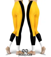 JIGERJOGER Yoga pants Sport Leggings Hockey Team Football Leggings club men leggins gym workout pant yellow black white patches1803526