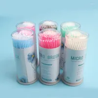 Makeup Sponges 100PCS Lot Disposable Eyelash Brushes Swab Lint Free Microbrushes Extension Tools Individual Lash Glue Removing