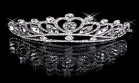 Hair Tiaras In Stock Cheap 2020 Diamond Rhinestone Wedding Crown Hair Band Tiara Bridal Prom Evening Jewelry Headpieces 180258223453