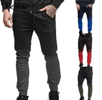 Vertvie Men039s Running Pants Gradient Slim Male 2018 New Stitching Elasticity Pants Man Fitness Joggers Trousers Gym Sports8331580