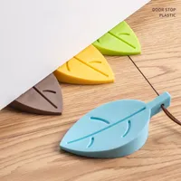 Hooks Anti-pinch Safety Baby Silicone Door Stop Security Card Home Decor 4 Colors Hanging Stopper Cute Cartoon Leaf Style