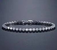 2021 Элегантные сплошные 925 серебряных серебряных браслетов CZ Bracelet For Women Chains Wedding Fashion Crystal Jewelry Ladies Party GI5930264