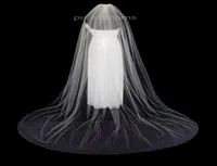 new Sell 3M Rhinestones cut Edge Cathedral White Ivory Wedding Veil Bridal Veils With Comb 1T3461053