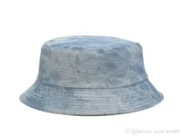 2020 Vintage Washed Denim Bucket Hat Hip Hop For Men Solid Spring summer Jean Fishing Cap Flat Top Sunscreen Hat Brim Beach Panama8965056