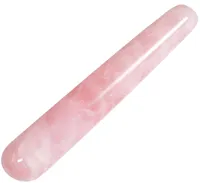Hela Natural Pink Rose Quartz Crystal Stone Massage Wand för akupunkturterapi Pointed Stick Tretamente Gua Sha Shippin3375856