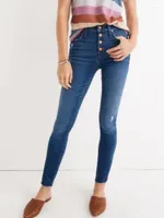 Women's Jeans High Waist Button Slim Ft Skinny Female Clothing Fashion Ankle Length Vintage Denim Blue Trousers Elegant Women Pants