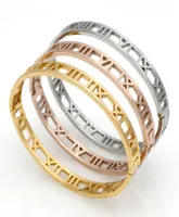 Fashion Silver Stainless Steel Shackle Roman Bracelet Jewelry Rose Gold Bangles Bracelets For Women Love Bracelet6502604