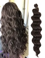 Lans Curly Crochet Braid Railbow Braiding 22039039 Extens￵es de cabelo sint￩ticas Crochetas de ondas oce￢nicas tran￧as para cabelos a granel LS032757375