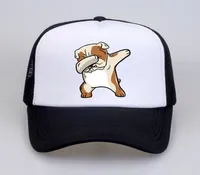 dabbing Bulldog print women baseball cap summer cool Dad hat Mesh Trucker hat adjustable men Cartoon Bulldog Funny hats1354638