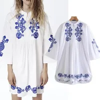 Robes d￩contract￩es jennydave mini femmes vestidos de fiesta noche folk indie vintage bohemian fleur broderie l￢che ￩t￩ sexyVestidos