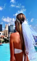 2016 Wedding Bikini Veil twee stukken kopstuk Veil en Booty Veil Bachelorette Party Veils vrijgezellenfeestje Set Hen Party Bridal9995474