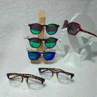 Sachets de bijoux Phenovo Beech en bois de lunettes de soleil en bois de lunette de lunette d'￩cran de support de support Organisateur ￠ 6 couches affichant l'emballage