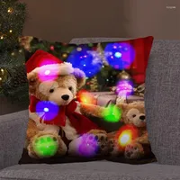 Pillow Case Christmas Series LED Light Sofa Cushion Cover Decorative Throw Covers For Living Room Xmas Pillowcase Home Party Decor