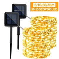 Garden Decorations 10M 20M 30M LED Solar Lamp Outdoor String Lights Fairy Holiday Christmas Party Garland Decor Waterproof 221202