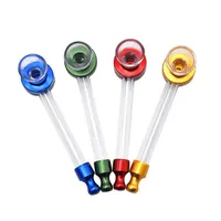 Mini smoking glass water pipe Straw Sniffer Tobacco tube removable Clear oil burner pipes oil nail bongs Wholesale
