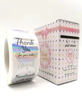 Laser Stickers 500pcsroll 15in38mm Packing Paper Thank You Kraft Sticker with Round Labels Candy Gift Box Cupcake Boxes Papers2868374