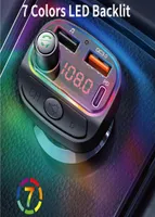 Bluetooth 50 auto Mp3 Player FM Trasmettitore Wireless Hands Car Kit Support QC3018W PD Caricatore PD con EQ LED RGB Backlit8340274