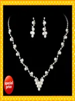 Stock 2022 Geweldige ontwerper Peals Crystals Bridal Jewelry Crowns Tiaras Headpieces Wedding Bridal Set Sets Party Jewel4895682